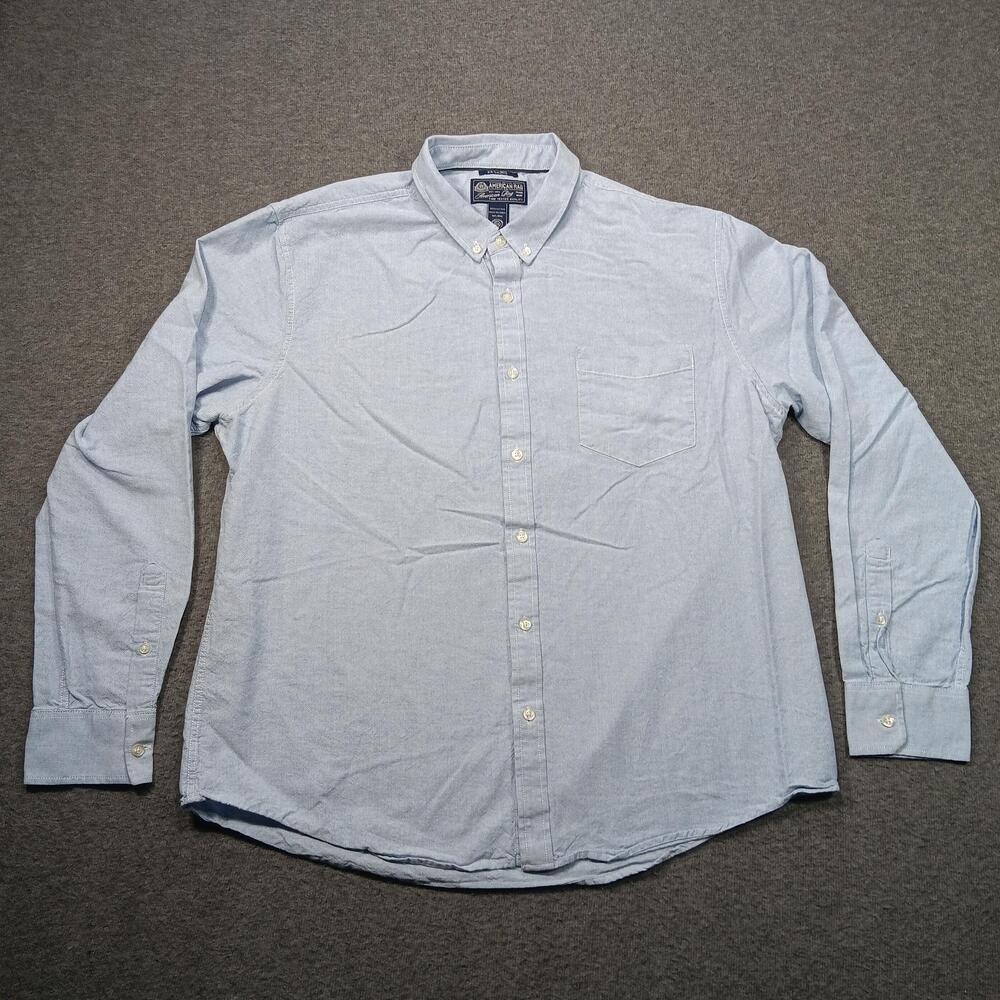 American Rag Shirt Mens 2XL Blue Chambray Button Down Long Sleeve Casual